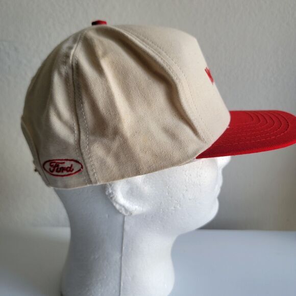 Vintage Ford Motorcraft Snapback‎ Hat Cap Red Cream Two Tone Made in USA - Picture 6 of 12